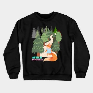 Fox in the Evergreen Forest Crewneck Sweatshirt